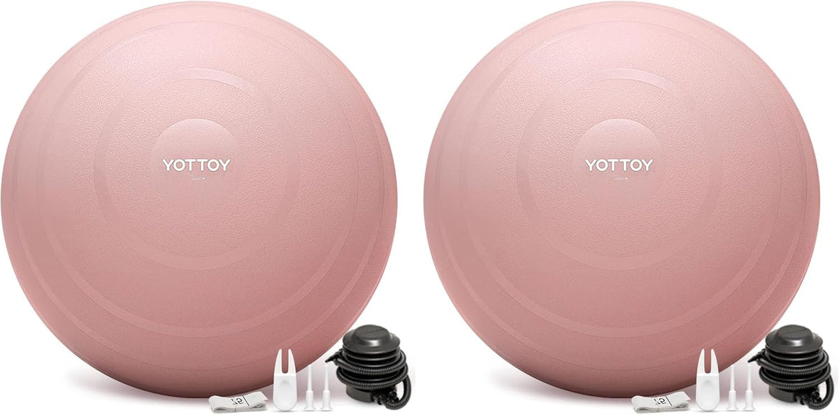 YOTTOY Anti-Burst Exercise Ball for Working Out, Yoga & Pregnancy, Extra Thick Workout Ball for Physical Therapy & Fitness