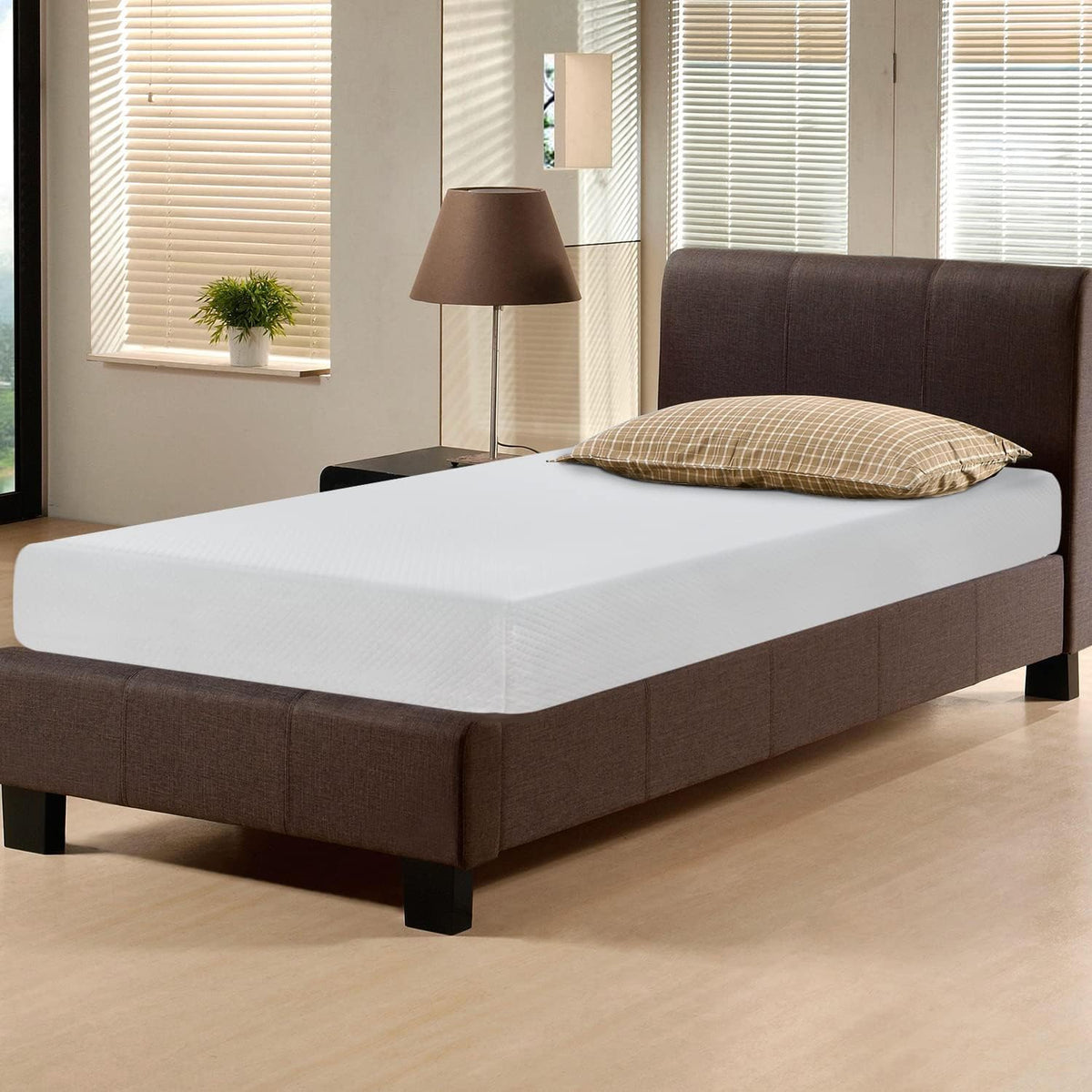 FDW | 8 Inch Twin Mattress | Medium Firm | Gel Memory Foam | White