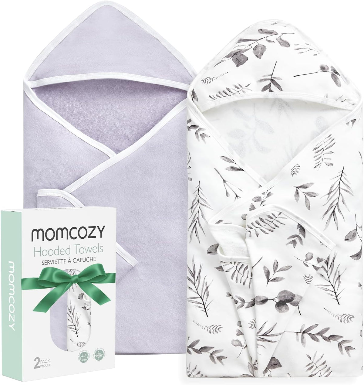 Momcozy Baby Towels, Soft Absorbent Bath Towel for Newborn&Toddler,Lemon