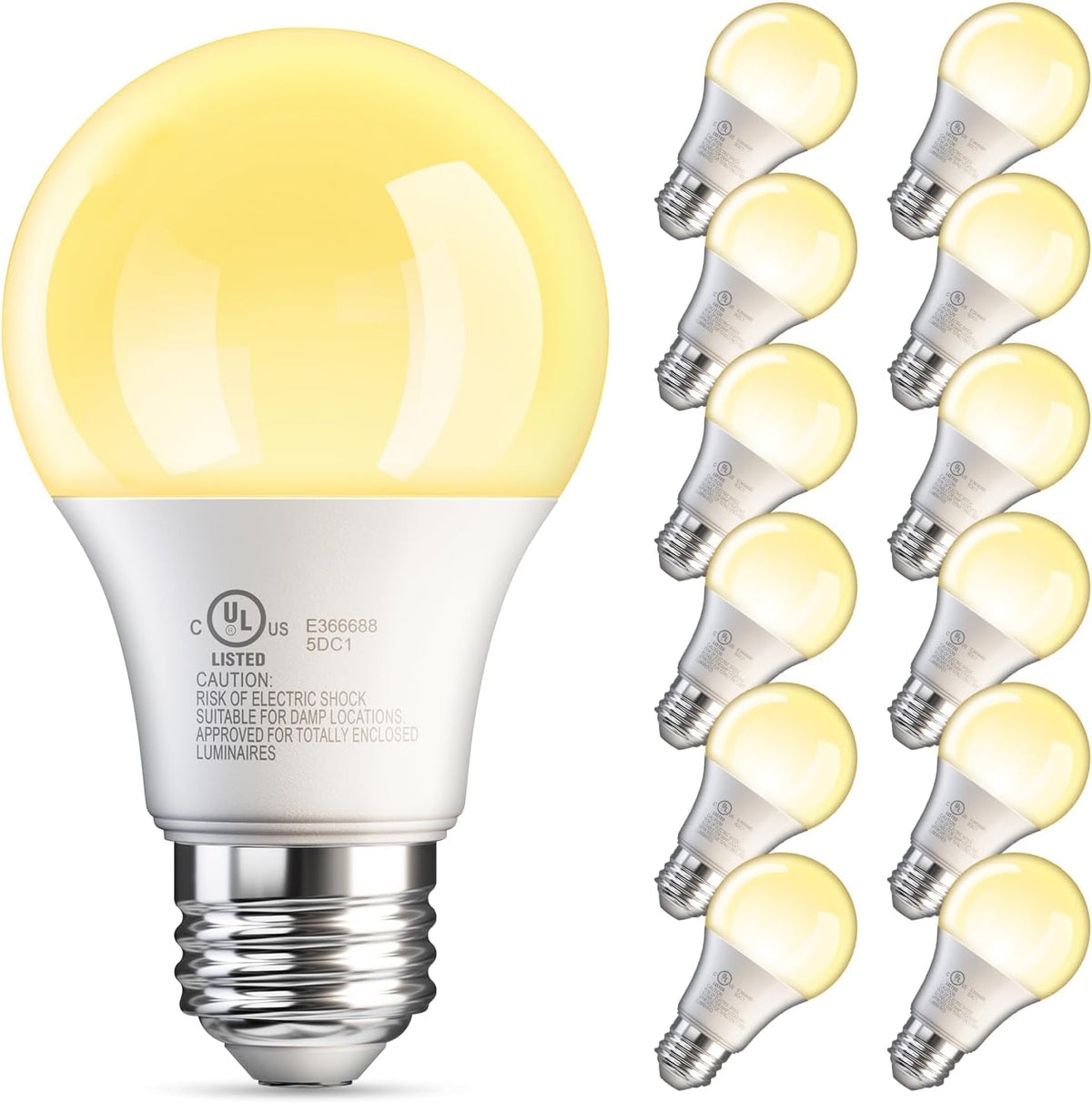 TJOY 6 Pack A19 LED Light Bulbs, Soft Warm White 2700K, 60 Watt Eq,E26 Base
