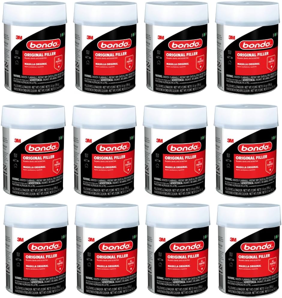 Bondo Body Filler, Original Formula for Fast, Easy Repair & Restoration of your Vehicle, 00261, Filler 14 oz and 0.5 oz Hardener, 1 Can