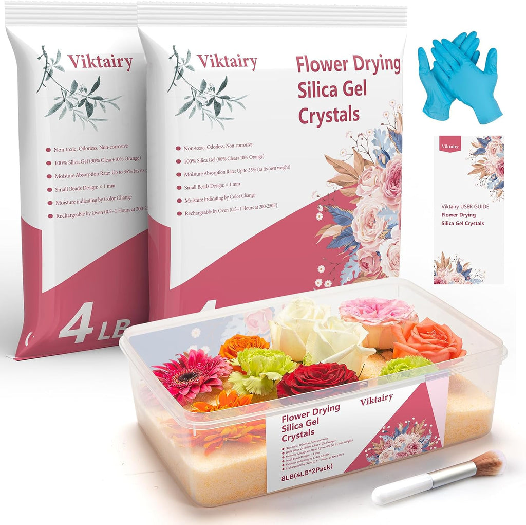 Silica Gel Flower Drying Crystals 5LBS, with Airtight Container