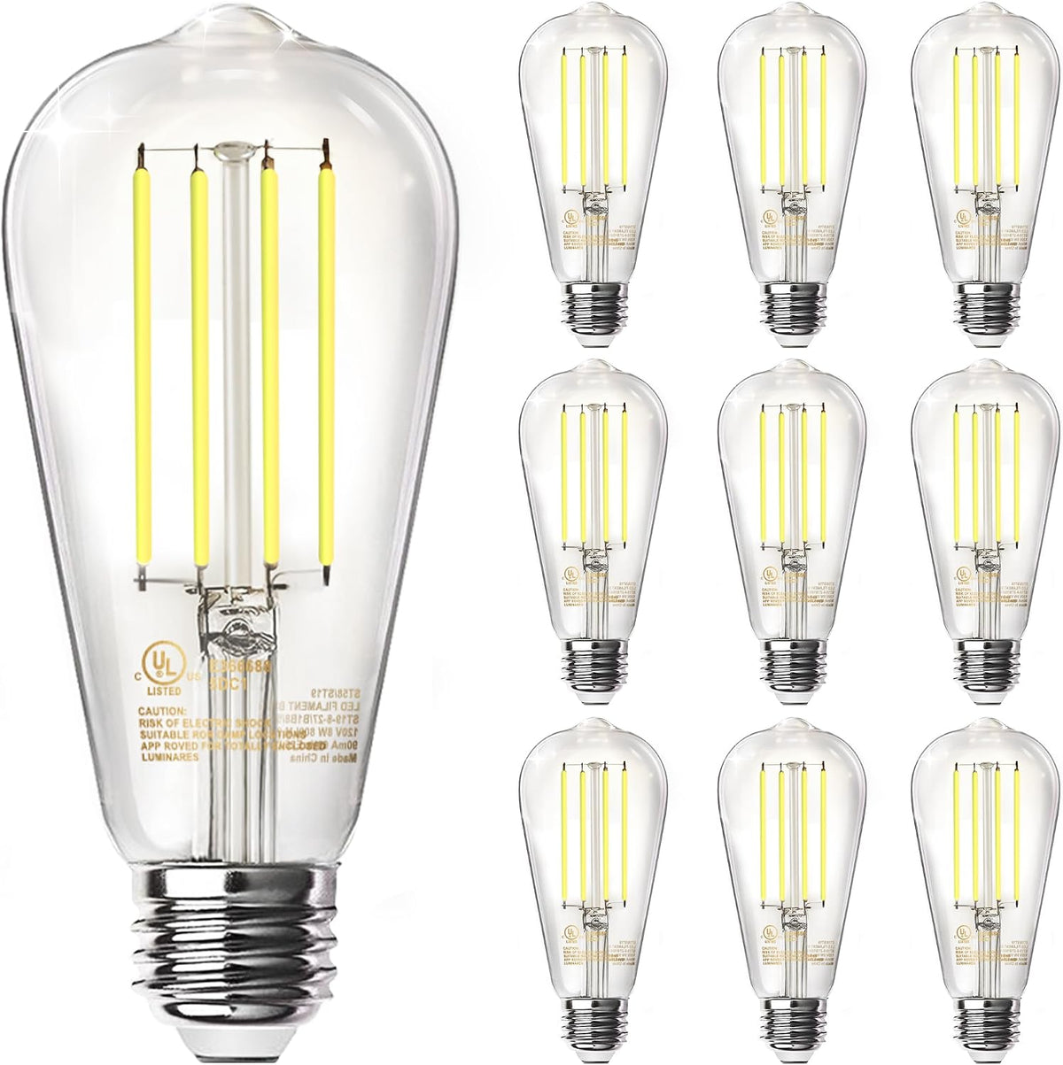 TJOY LED Edison Light Bulbs, E26 Dimmable Vintage Bulb, 8W = 60W Equivalent