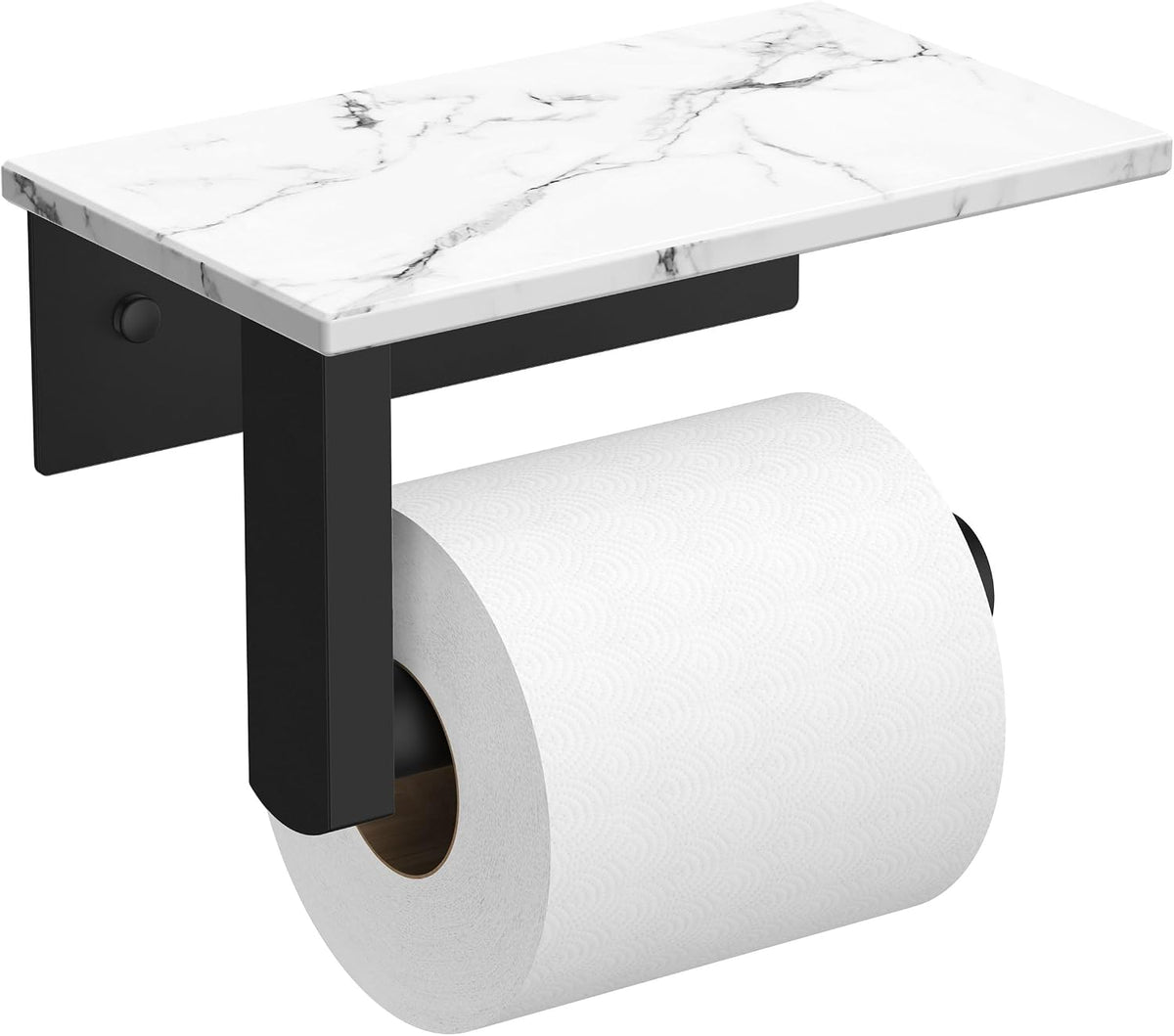 FORIOUS Toilet Paper Holder with Shelf, Adhesive or Screw, Commercial