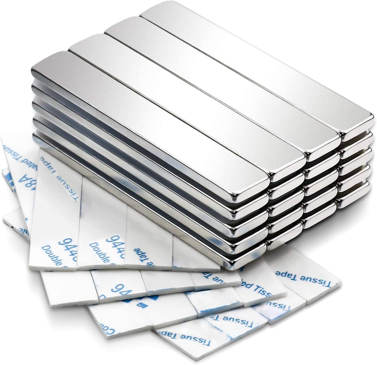 MIKEDE Strong Neodymium Magnets with Adhensive Backing 60x10x3 mm, 5 Pcs
