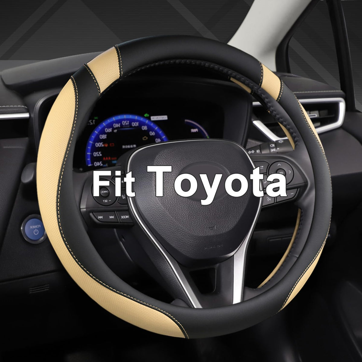West Llama Customized Auto Car Steering Wheel Cover for Toyota (Black)