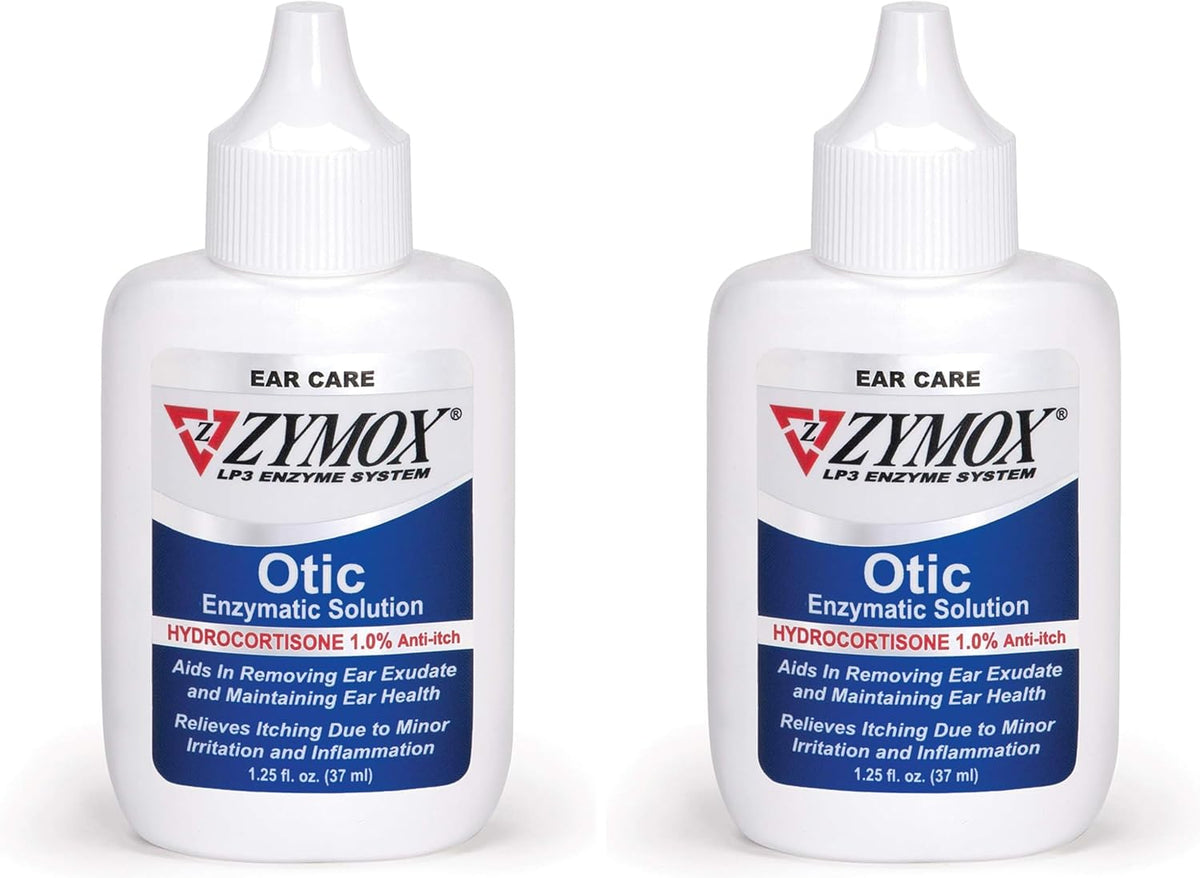 Zymox Otic Enzymatic Solution for Dogs and Cats to Soothe Ear Infections with 1% Hydrocortisone for Itch Relief, 1.25oz