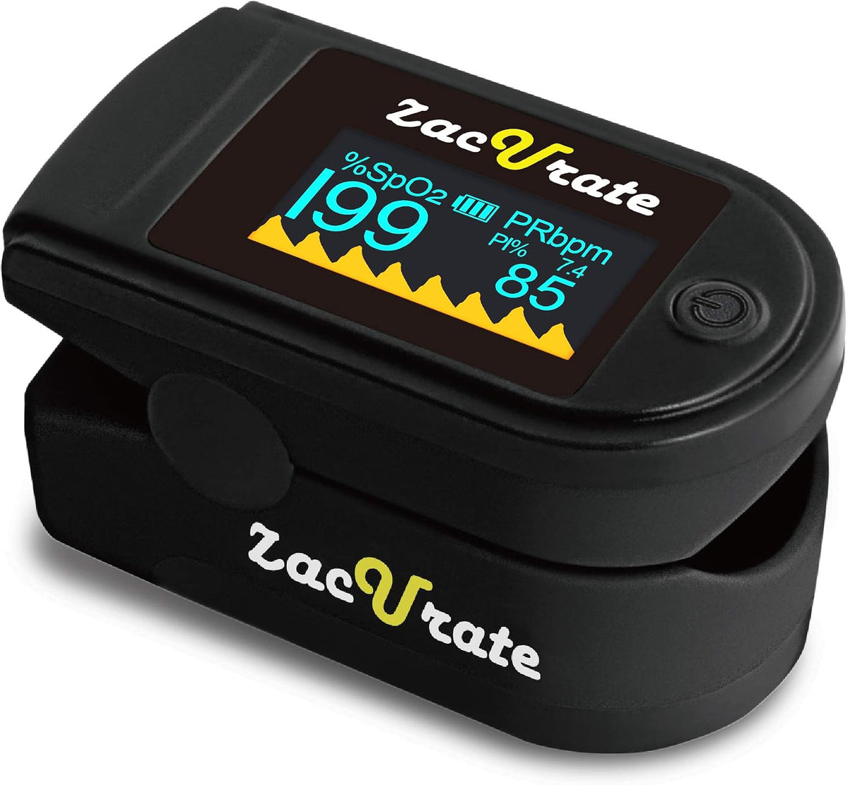 Zacurate 500 Series Fingertip Pulse Oximeter Blood Oxygen Saturation Monitor with Silicon Cover, Batteries and Lanyard (Royal Black)