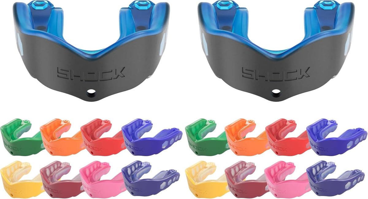 Shock Doctor Mouth Guard Sports, Hockey, Lacrosse, Baseball, Wrestling Moutguard, Gel Max Heavy Duty Protection & Custom Fit, Football Mouth Guard with Strap, Adult & Youth Mouthguard