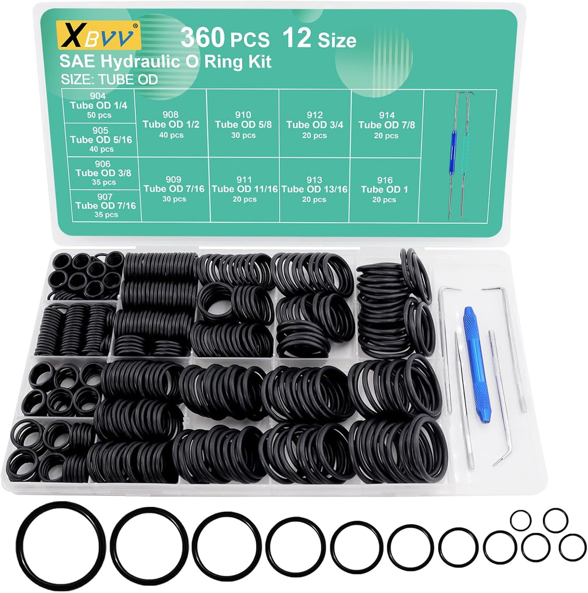 XBVV 1020 Pcs O Ring Kit 20 Size Nitrile Rubber O Ring Assortment Set for Car Auto Vehicle Repair Faucet Plumbing Air or Gas Sealing Connections Resist Oil and Heat