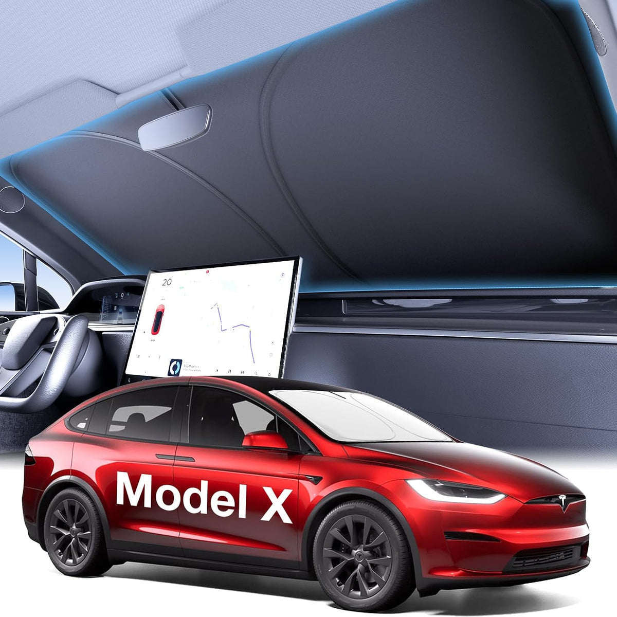 Wigoo for Tesla Model Y/YL 2020-2026 Windshield Sunshade, Keeps Cool