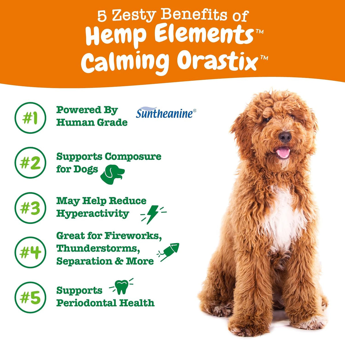 Zesty Paws OraStix Dog Calming Dental Sticks - Peppermint, 25 oz