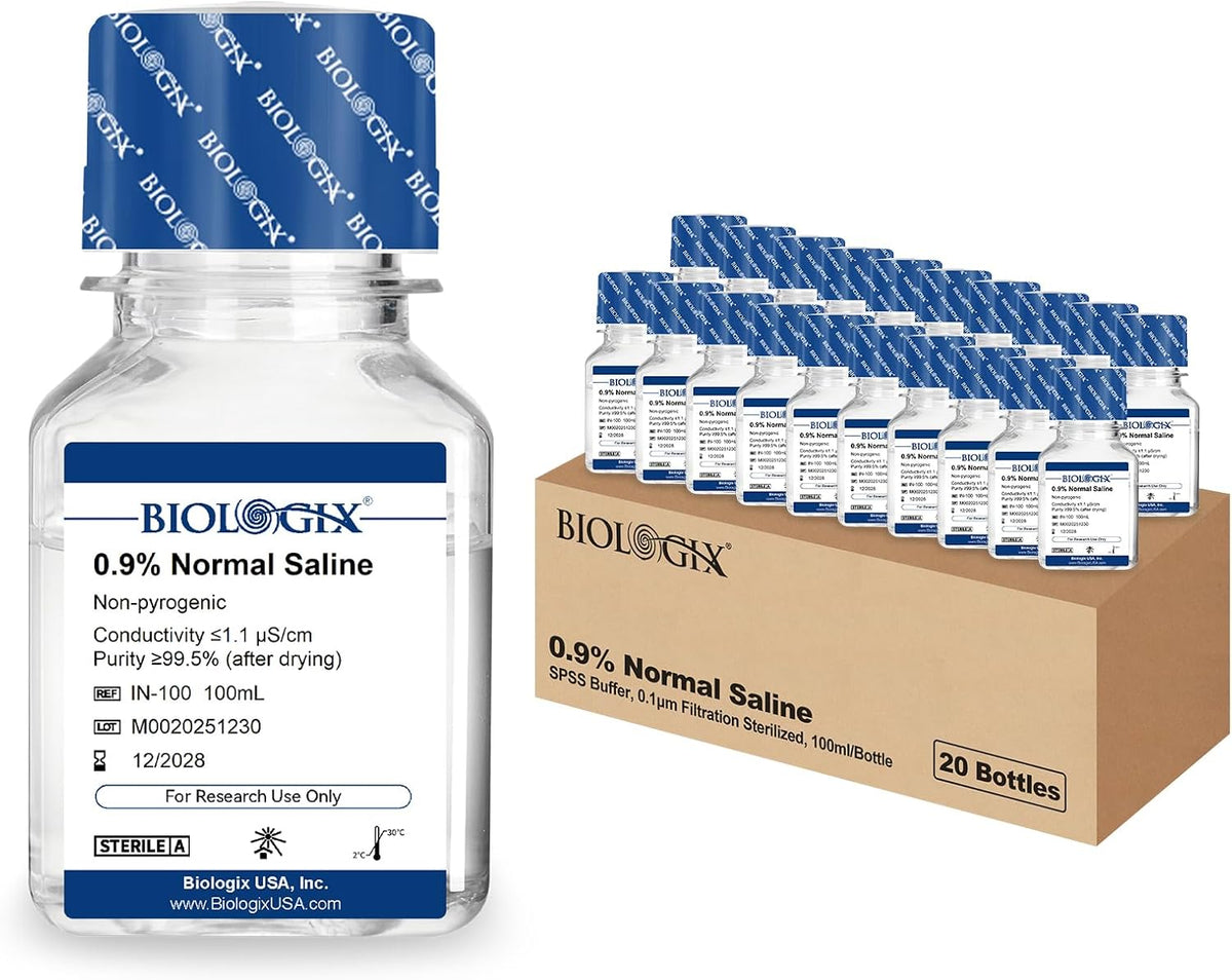 0.9% Normal Saline Solution, Sterile Sodium Chloride, 100mL