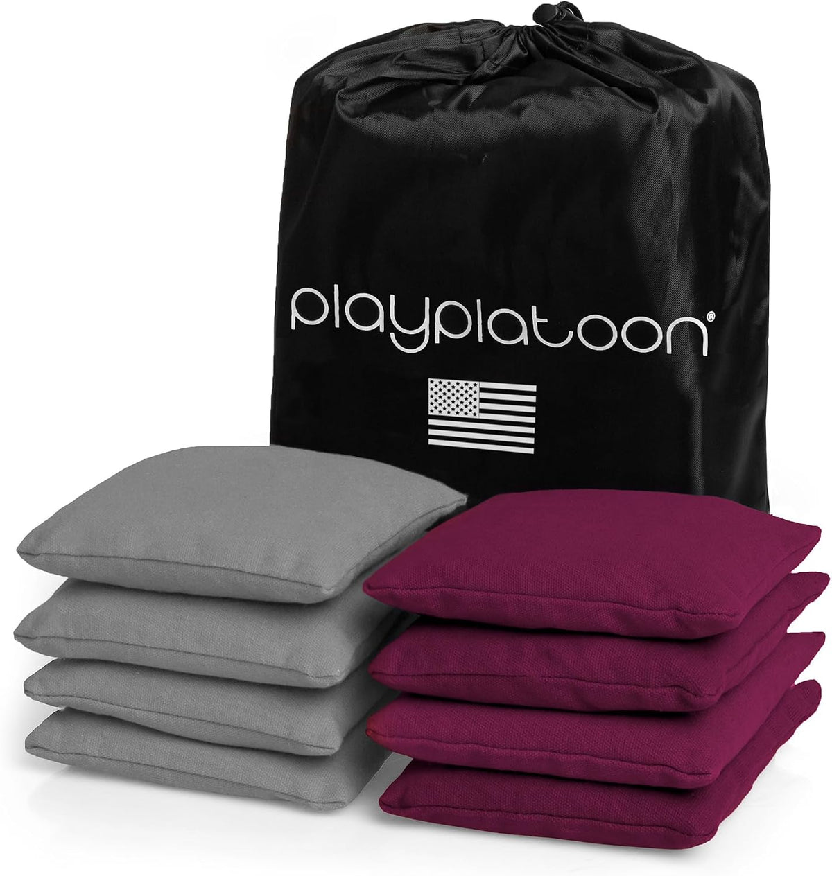 Play Platoon Cornhole Bags Set of 8 Regulation Size & Weight Duck Cloth