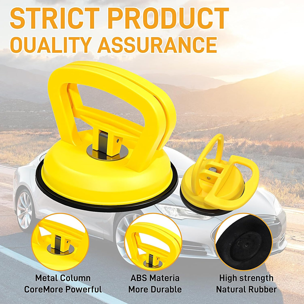 9 Pack Powerful Car Dent Puller Kit, Multi-Function Suction Cup Dent Remover Tool for Auto Body, Screen, Tiles Lifting & Objects Moving