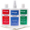 NOVUS-PK1-8 | Plastic Clean & Shine #1, Fine Scratch Remover #2, Heavy Scratch Remover #3 and Polish Mates Pack | 8 Ounce Bottles