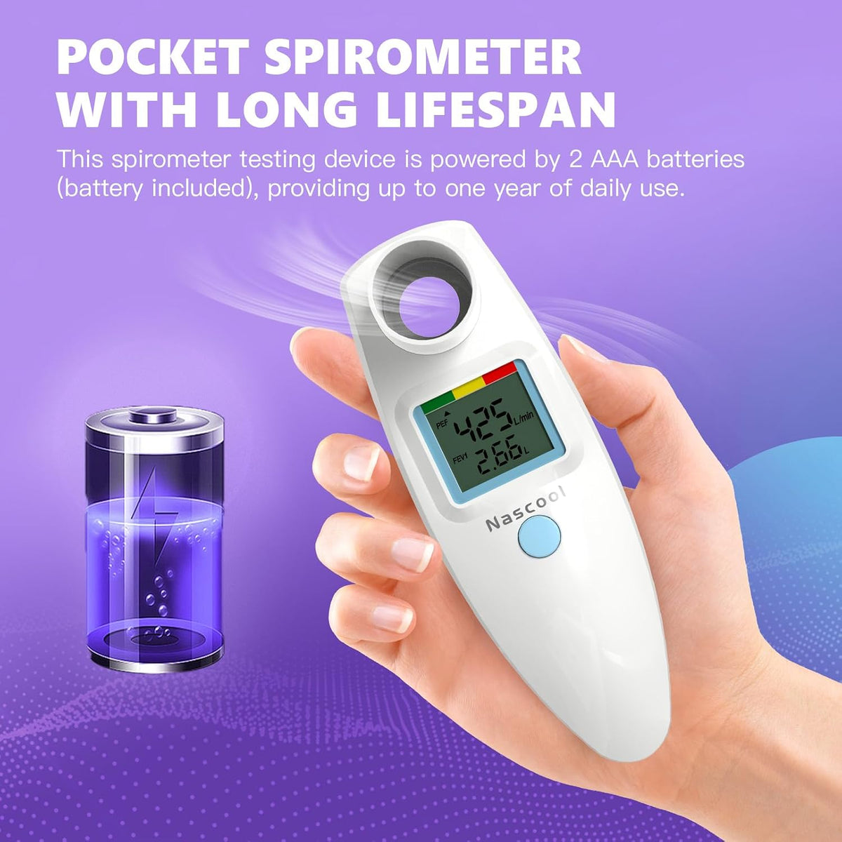 Nascool Peak Flow Meter for Adults & Kids