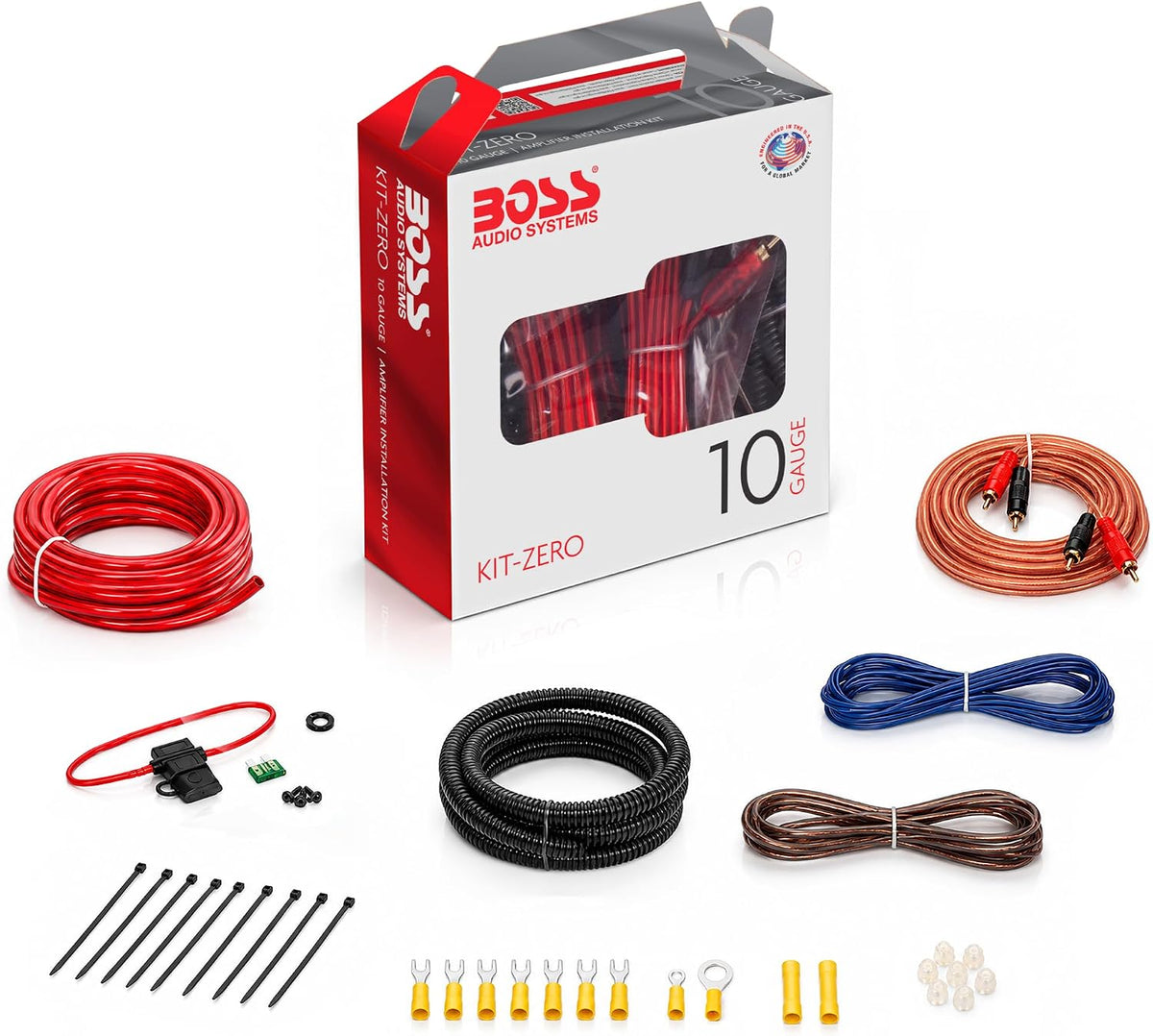 BOSS Audio Systems KIT2 8 Gauge Car Amplifier Installation Wiring Kit