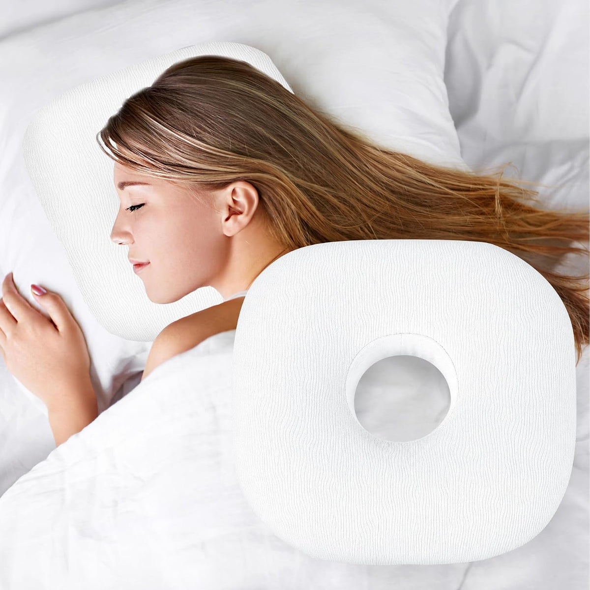Ear Piercing Pillow with Hole for Cartilage Piercings, CNH Support