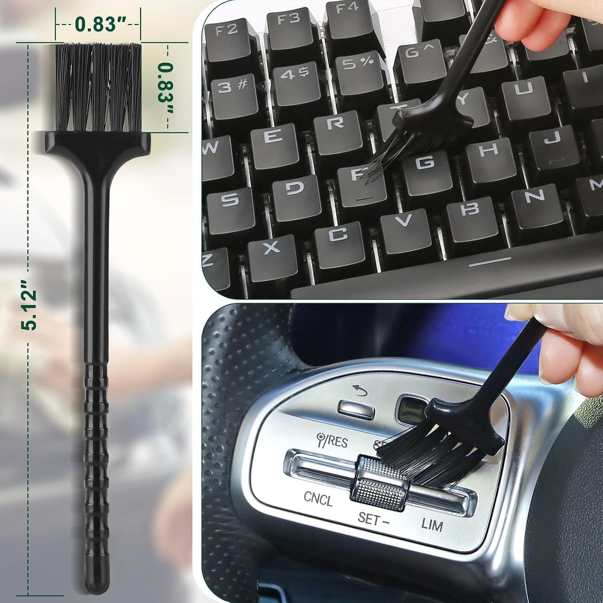 Fitosy Car Interior Duster Detail Brush Cleaning Gel Kit, Dust Remover