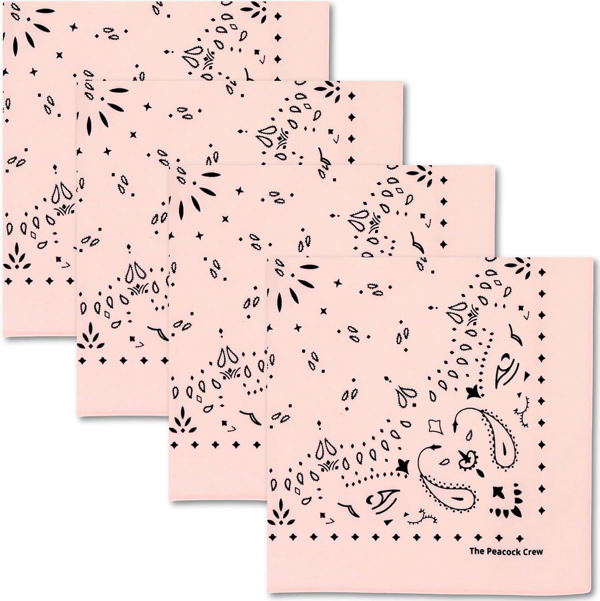 The Peacock Crew Premium Soft Cotton Bandanas Pack for Men and Women Paisley 22 x 22 inches