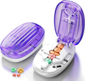 Pill Cutter Splitter for Small and Tiny Pills, 1/2 1/4 Pill Splitter for Small Pills,Vitamins, Tablets in Half or Quarters, Accurate and Easy Cutting, Stainless Steel Blade, Back Storage (Black)