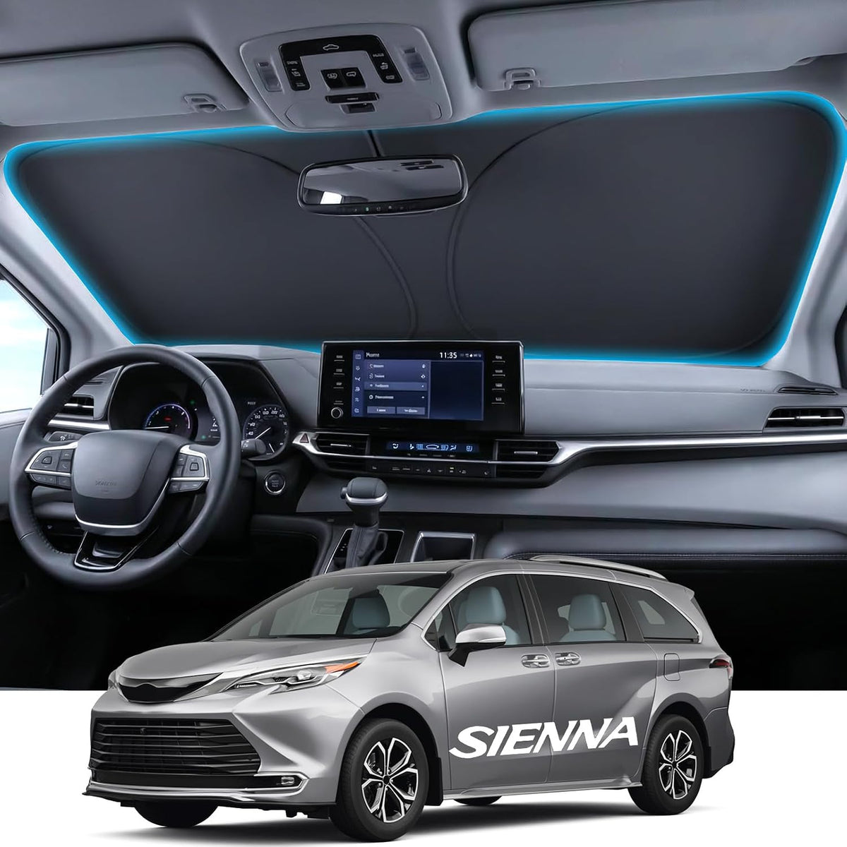 Wigoo for Tesla Model Y/YL 2020-2026 Windshield Sunshade, Keeps Cool