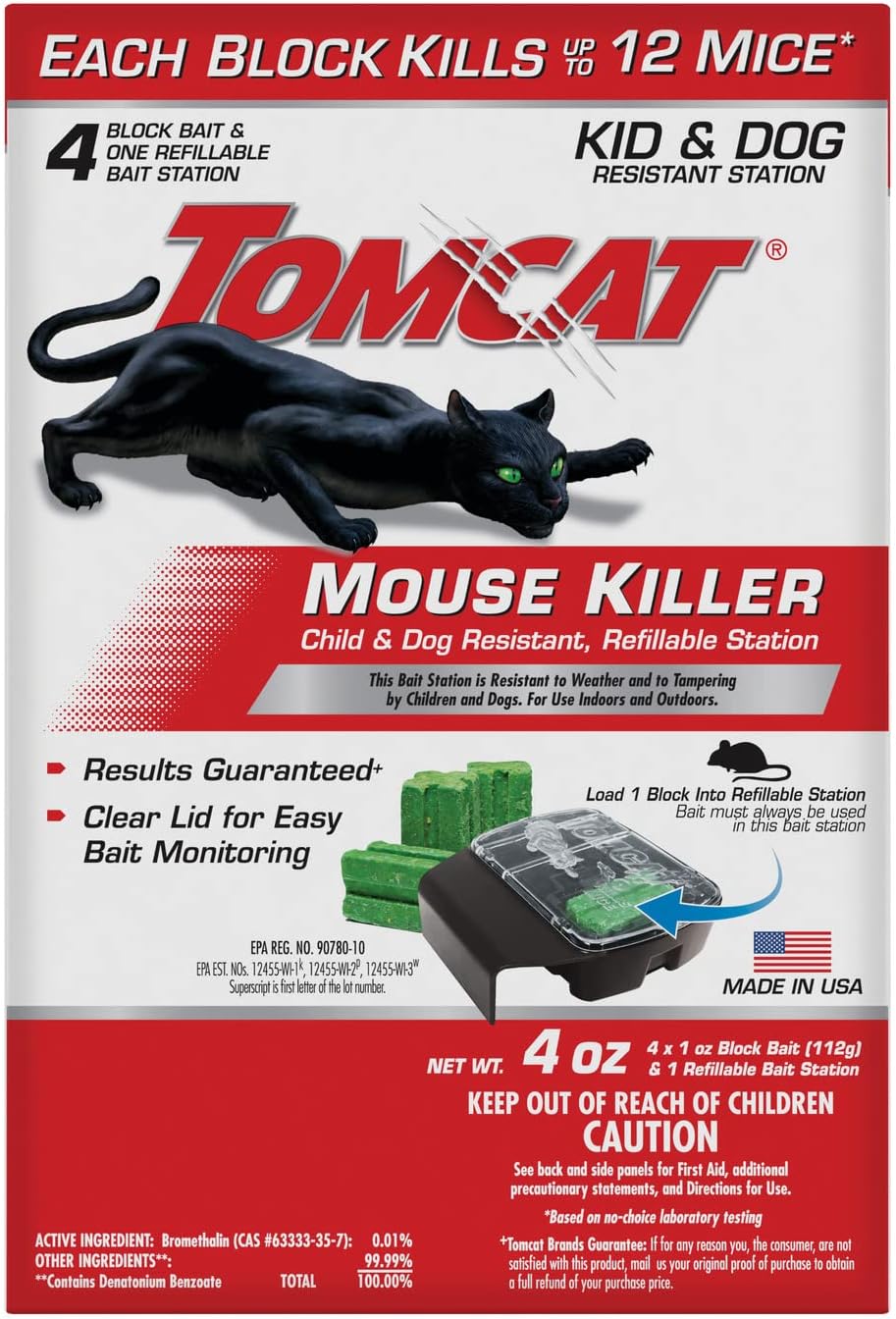 Tomcat Mouse Killer, Child & Dog Resistant, Refillable Station and 16 Baits