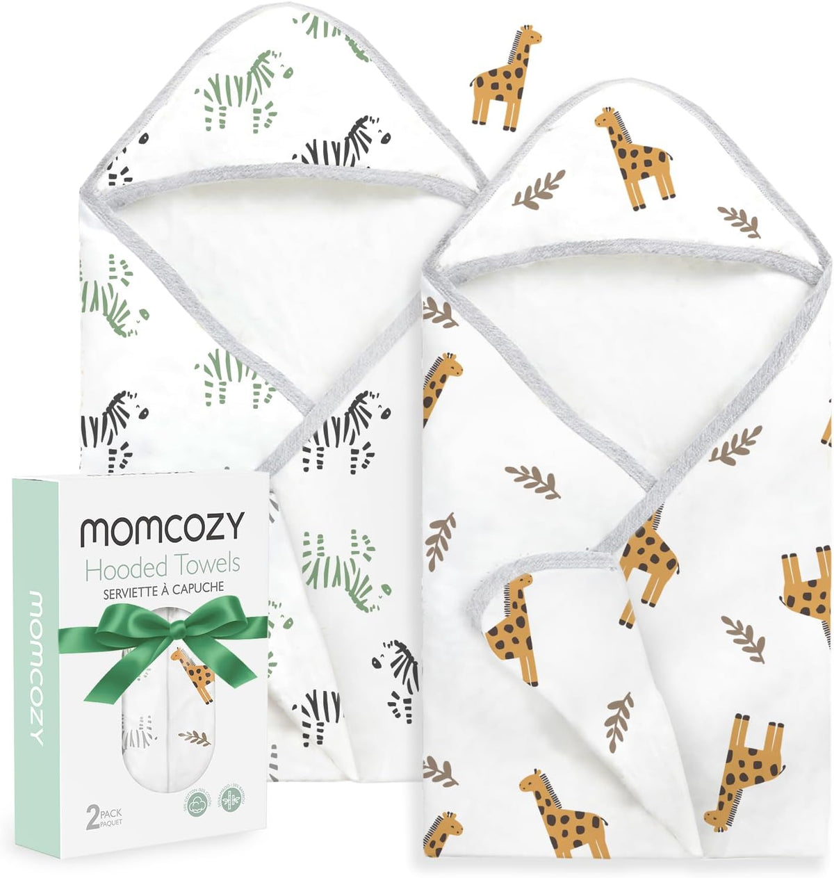Momcozy Baby Towels, Soft Absorbent Bath Towel for Newborn&Toddler,Lemon