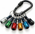 6PCS 1/4 Hex Aluminum Drill Bit Holders Keychain Screwdriver Bit Holders