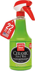 Griot’s Garage Ceramic 3-in-1 Wax, SiO2 Spray for Cars, Trucks, and RV’s, Provides Protection and Water Beading on Paint, Wheels, Plastic, Rubber Trim, Chrome, and More, 10978, 22 oz