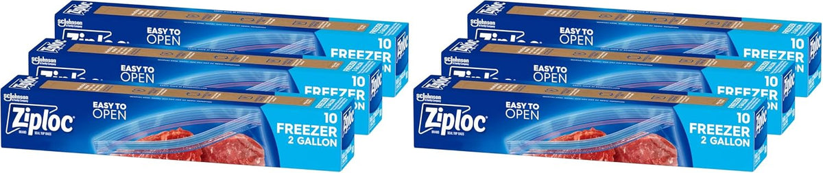 Ziploc 2 Gallon Freezer Bags, Food Storage, 10 Count