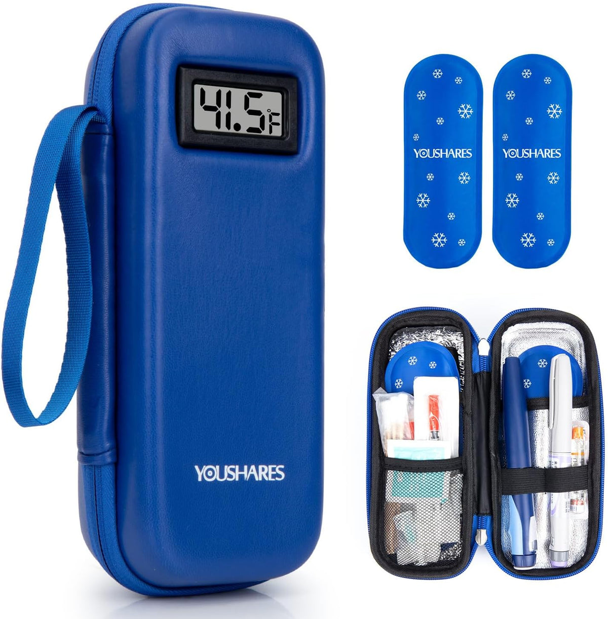YOUSHARES Insulin Cooler Travel Case, Peptide Travel Case with Temp Display