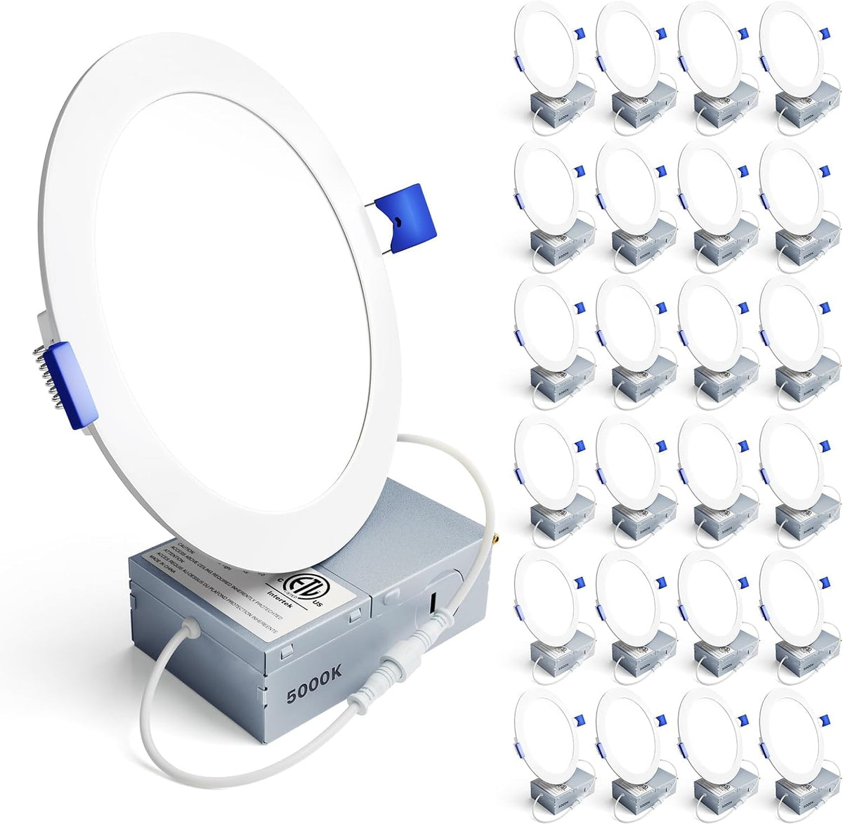Ensenior 24 Pack 6 Inch LED Recessed Ceiling Light, 5CCT, 1200LM 12W 120V