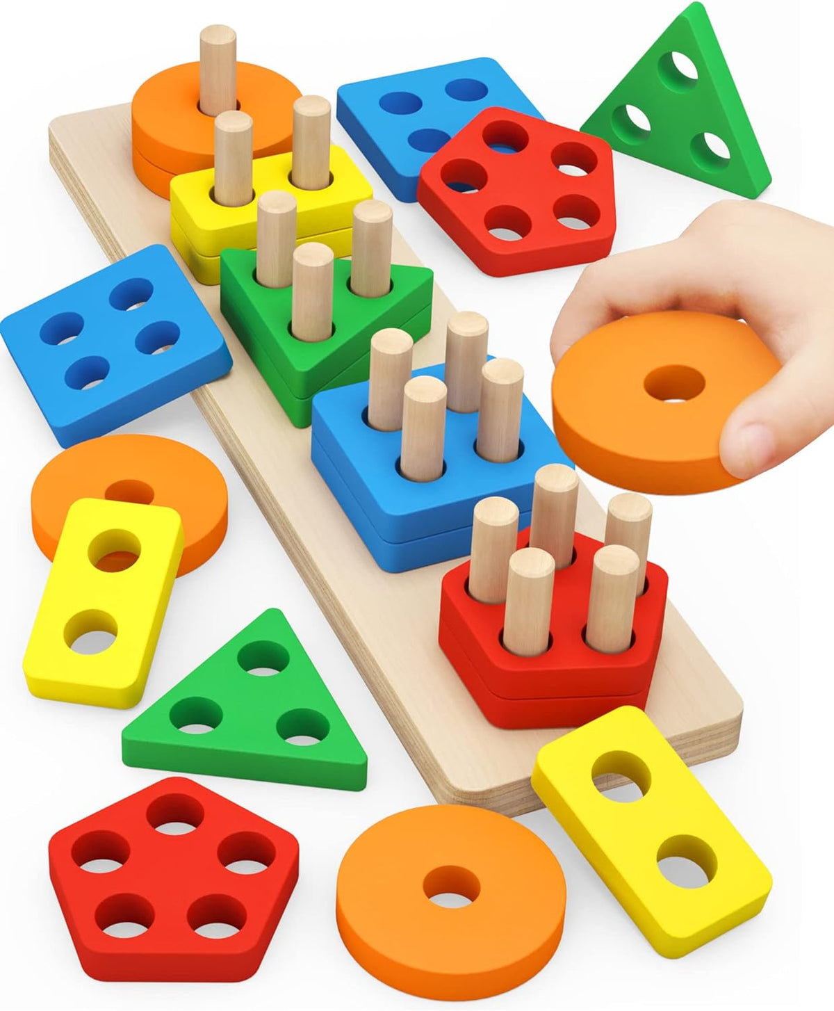 Montessori Toys for 1 2 3 Year Old Boys Girls Toddlers, Wooden Toys Gifts