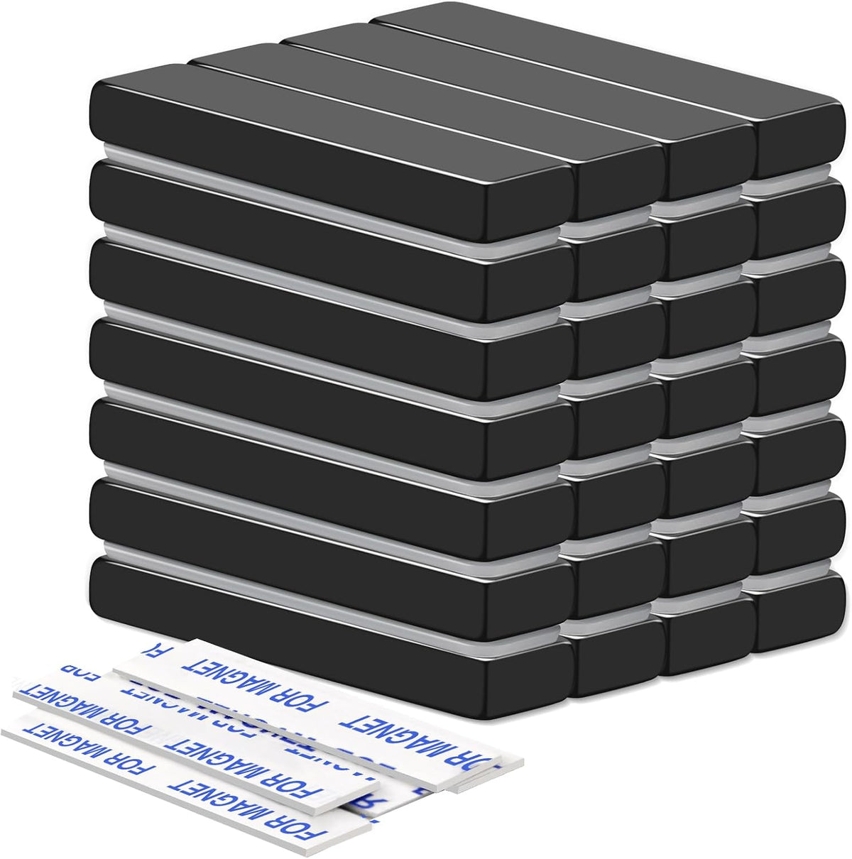 MIKEDE Strong Neodymium Magnets with Adhensive Backing 60x10x3 mm, 5 Pcs