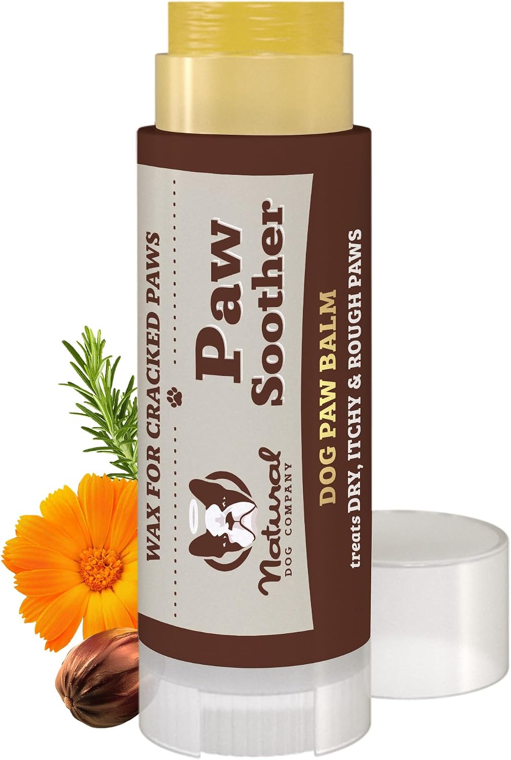 Natural Dog Company PawTection Dog Paw Wax – Dog Paw Protection for Hot Pavement, Sand, Asphalt & Trails, Waxy Barrier Balm for Summer Walks, Hiking & Beach Days, Non-Toxic, and Lick Safe, 2 oz Stick