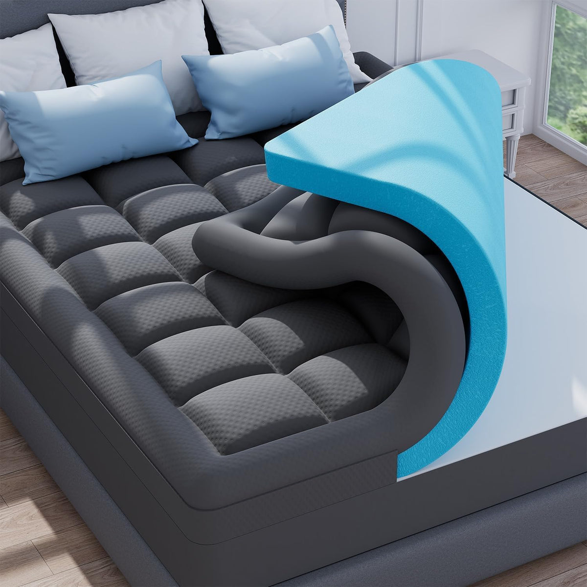 ELEMUSE Twin XL College Dorm Essentials 3 Inch Memory Foam Mattress Topper