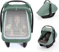 Blissful Diary Muslin Baby Car Seat Cover, Infant Canopy, Roman Green