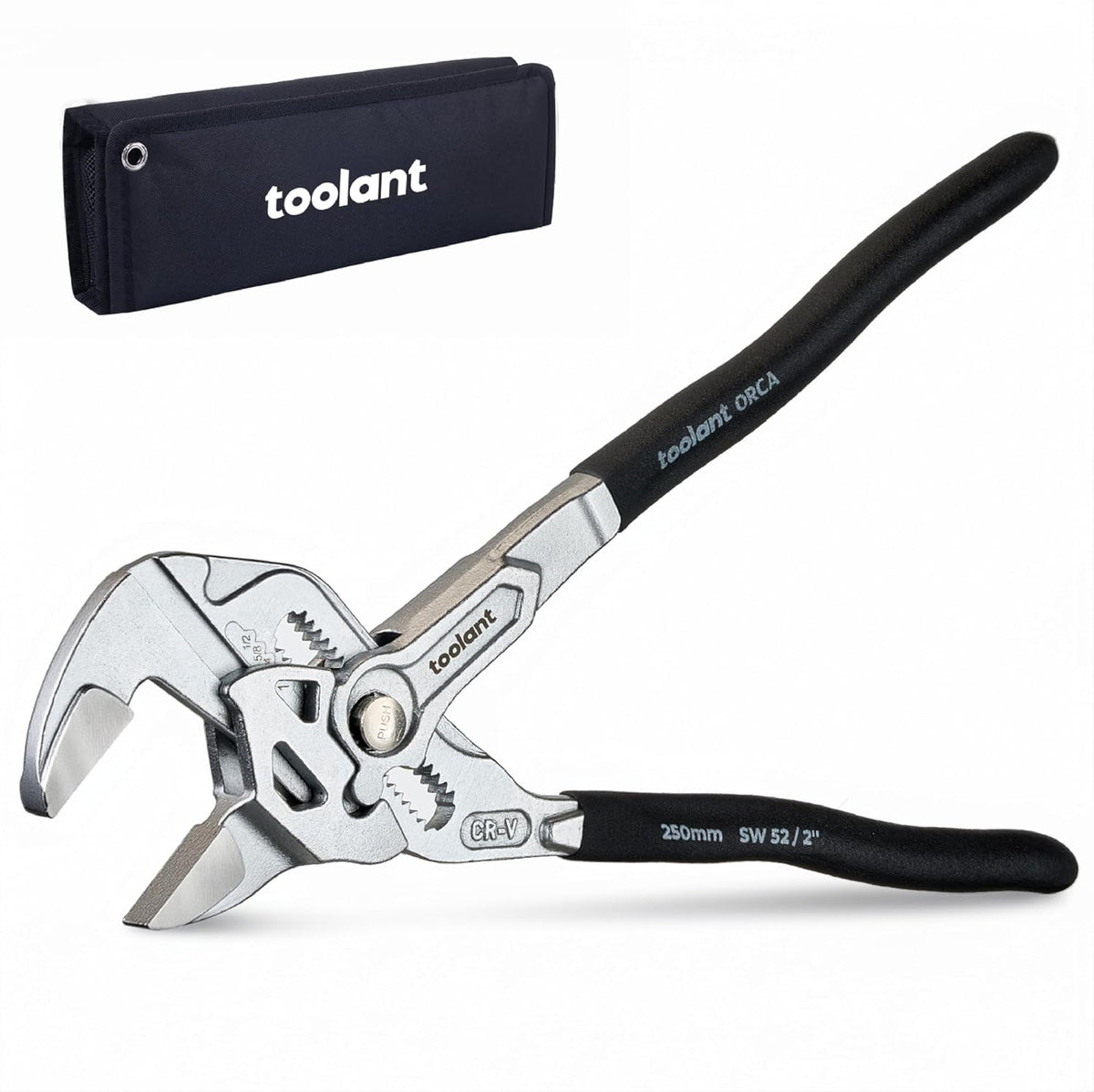 toolant 7-Inch Pliers Wrench, CR-V Steel, Smooth Parallel Jaws, 10:1