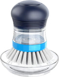 MR.SIGA Soap Dispensing Palm Brush Storage Set, 1 Pack, Navy/Blue