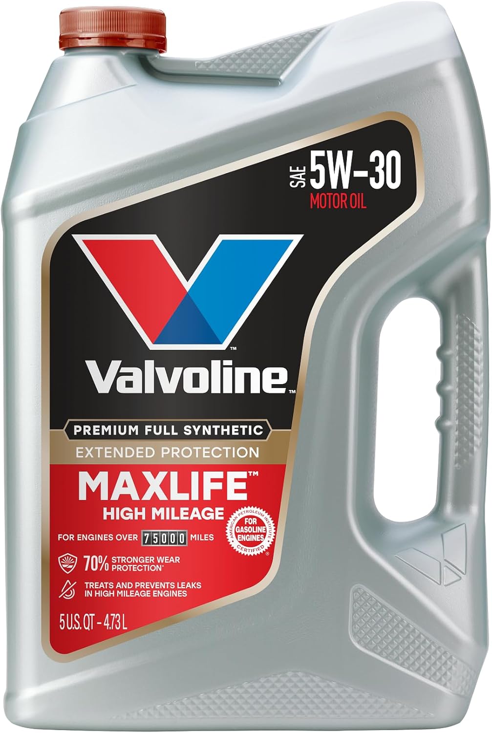 Valvoline High Mileage with MaxLife Technology SAE 10W-40 Synthetic Blend Motor Oil 5 QT