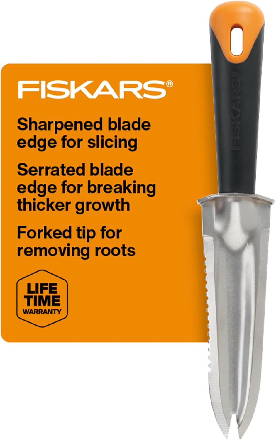 Fiskars Steel Garden Knife, Multi-Purpose Weed Puller Gardening & Yard Tool