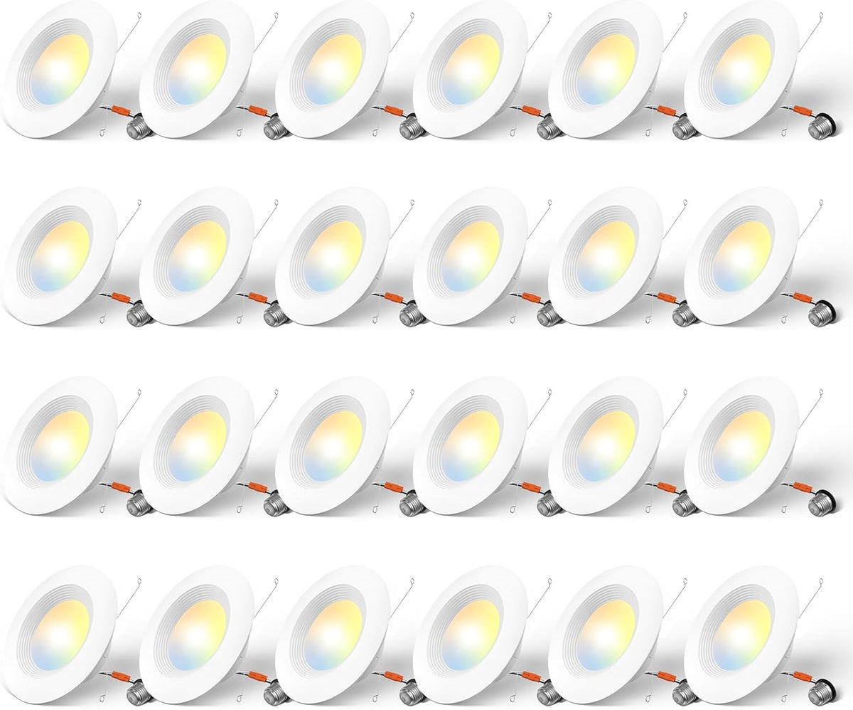 Amico 24 Pack 5/6 inch LED Recessed Lighting, Retrofit Can Lights, White