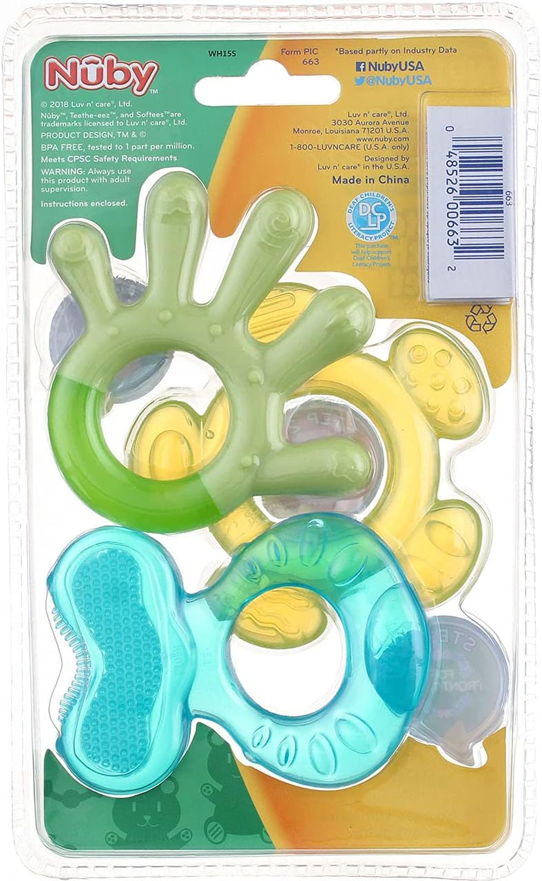 Nuby 3 Step Soothing Teether 3 Piece Set- Boy