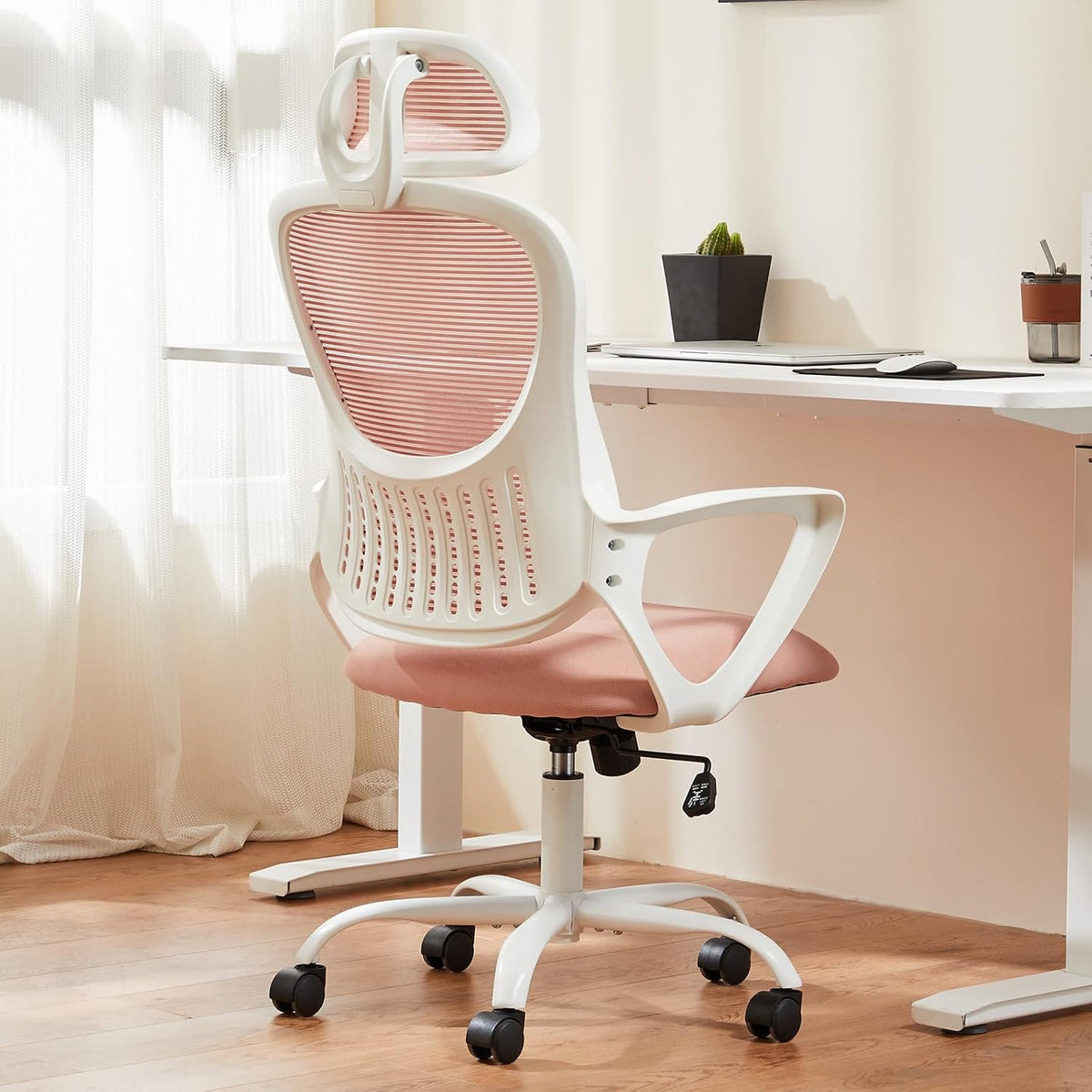 Sweetcrispy Computer Desk Chair, Mesh Office Chair with Lumbar Support