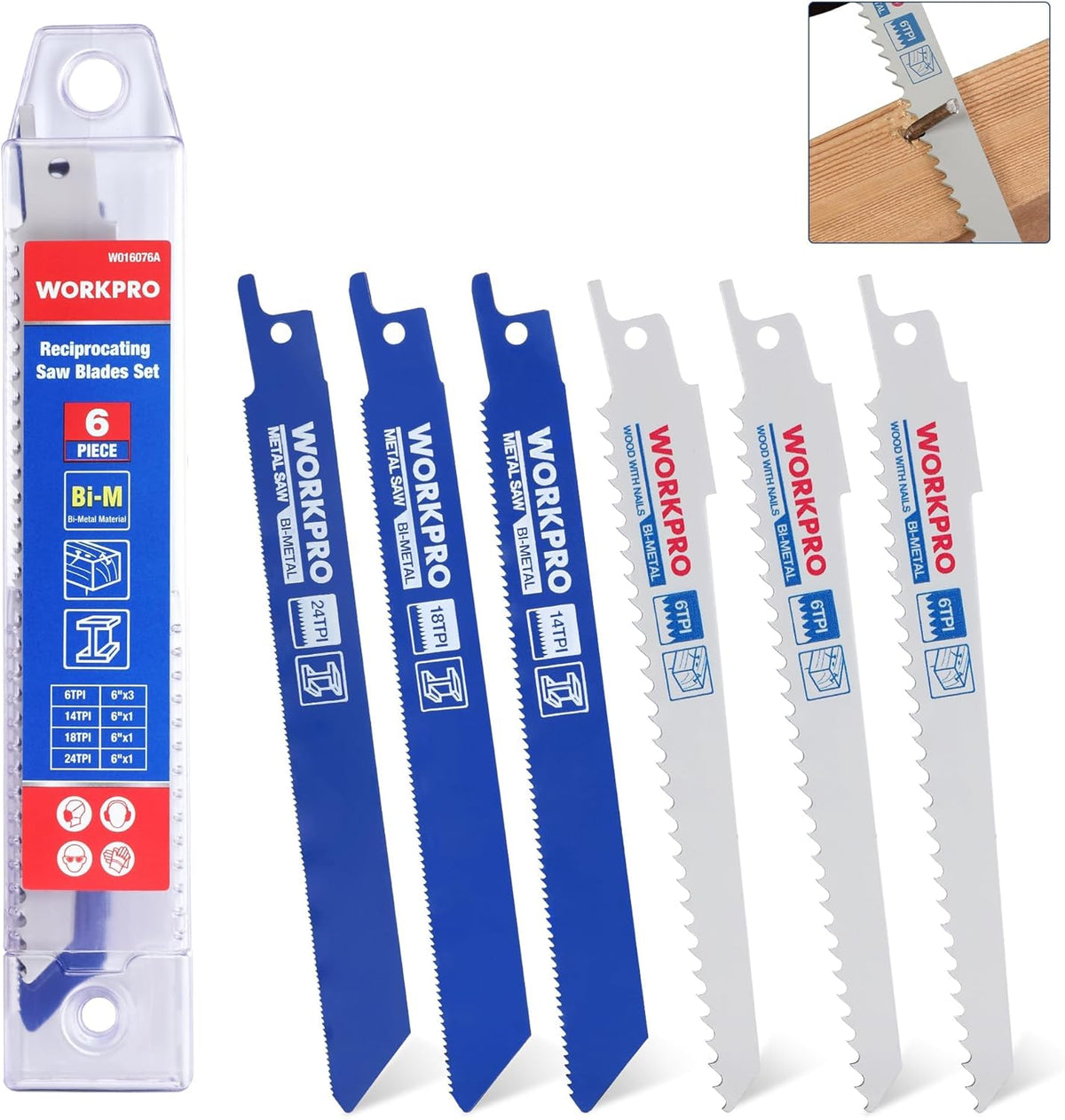 WORKPRO 32-Piece Reciprocating Saw Blade Set with Organizer Pouch