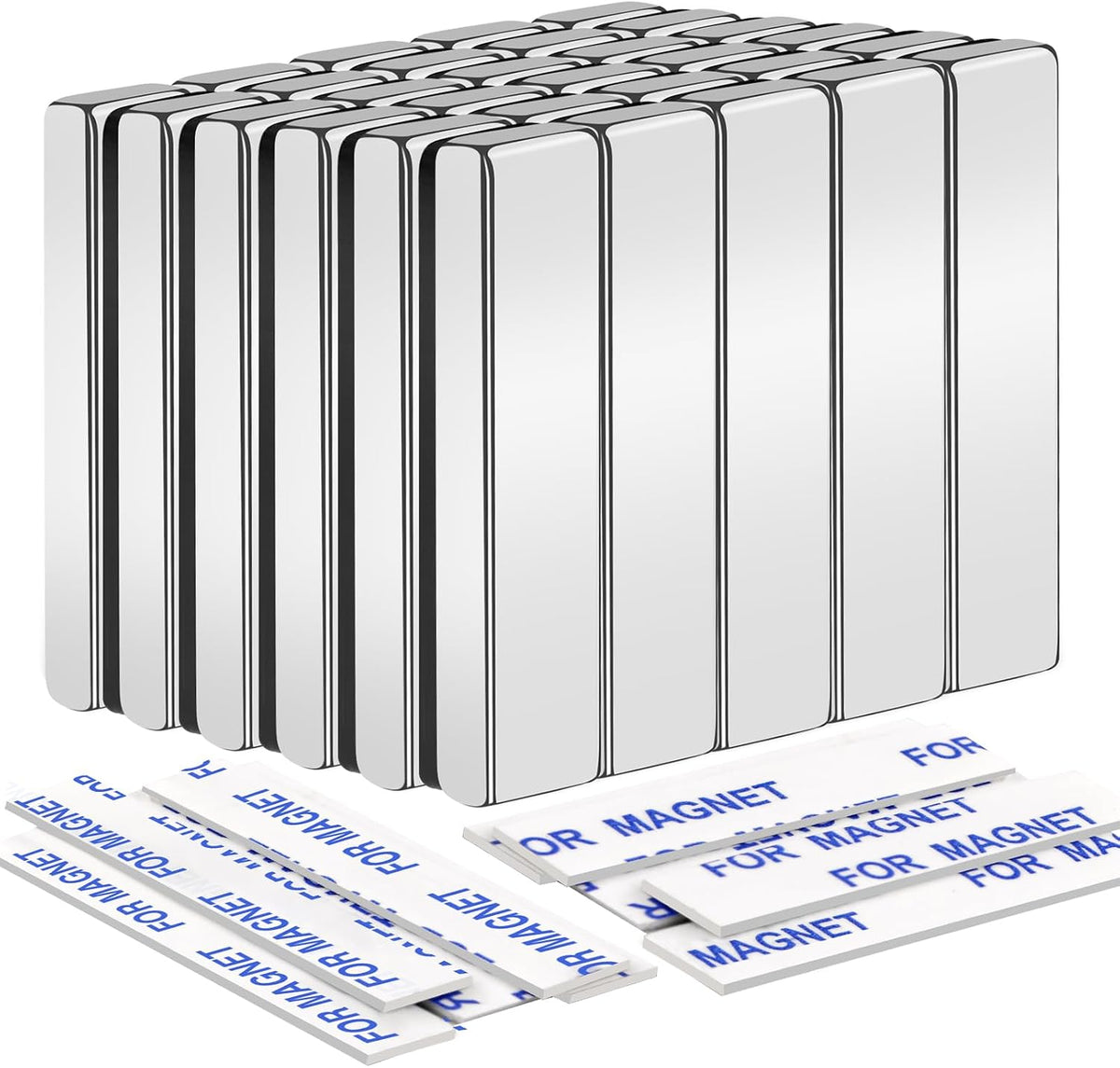 MIKEDE Strong Neodymium Magnets with Adhensive Backing 60x10x3 mm, 5 Pcs