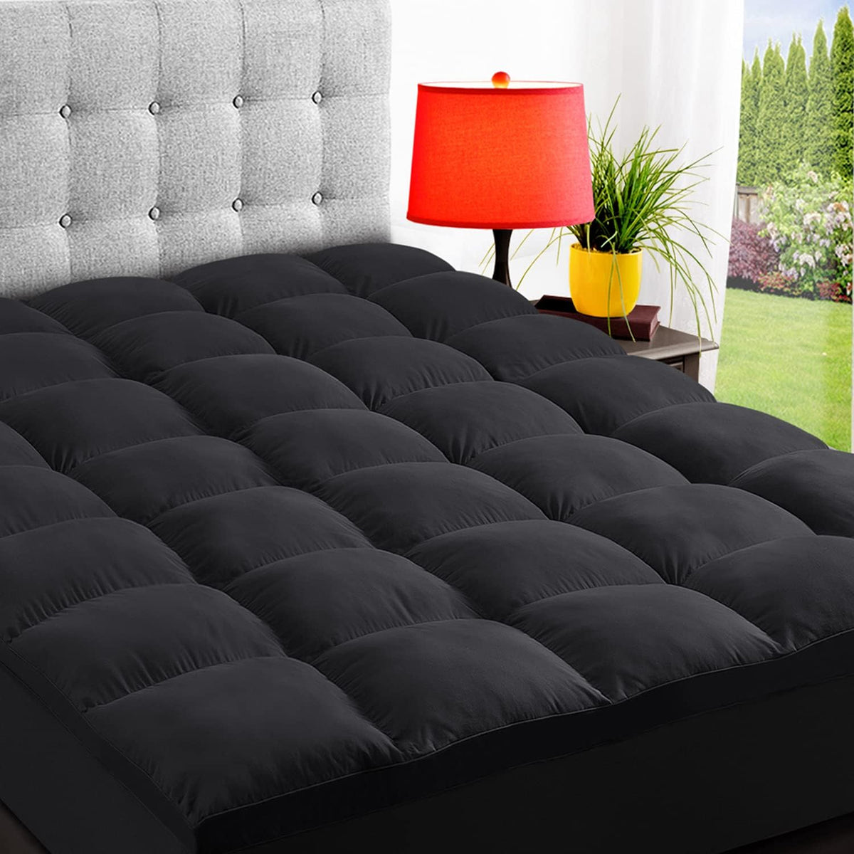 ELEMUSE Twin XL Mattress Topper for College Dorm, Thick Pillow Top Bed Pad