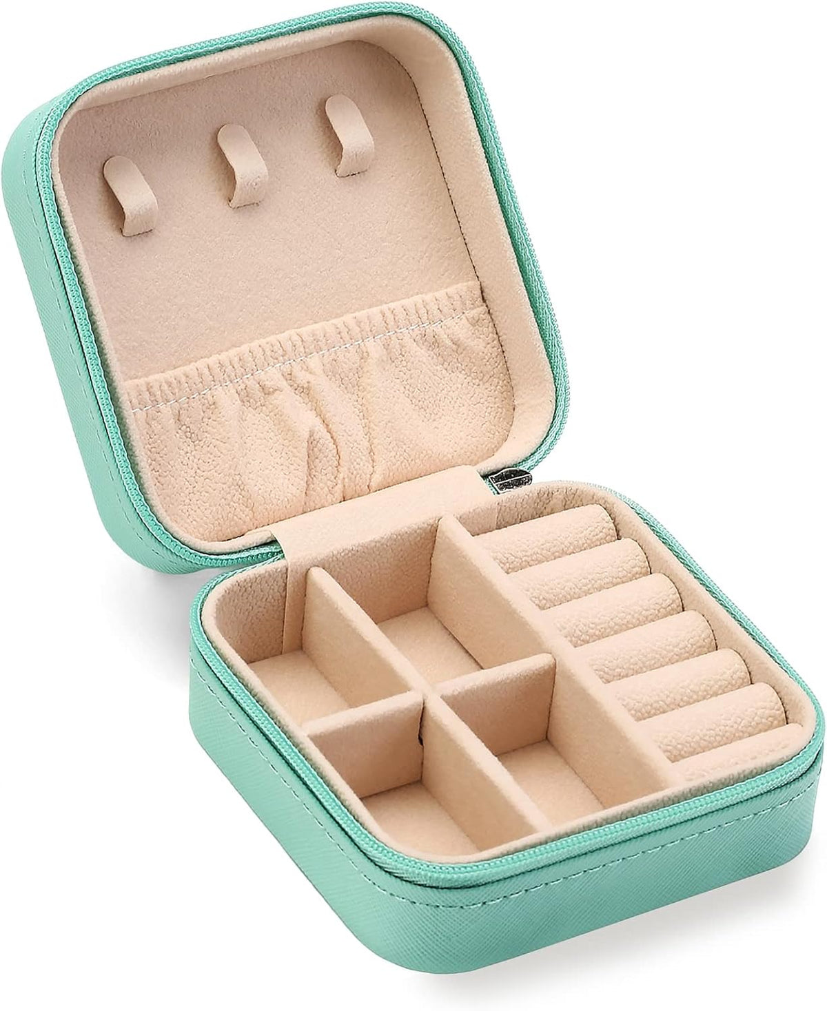 ZPROW Travel Jewelry Case, Mini Portable Jewelry Travel Boxes, Small Jewelry Organizer for Rings, Earrings, Pendants, Watches, Necklaces, Lipsticks Organizer Storage Holder Case (Pink)